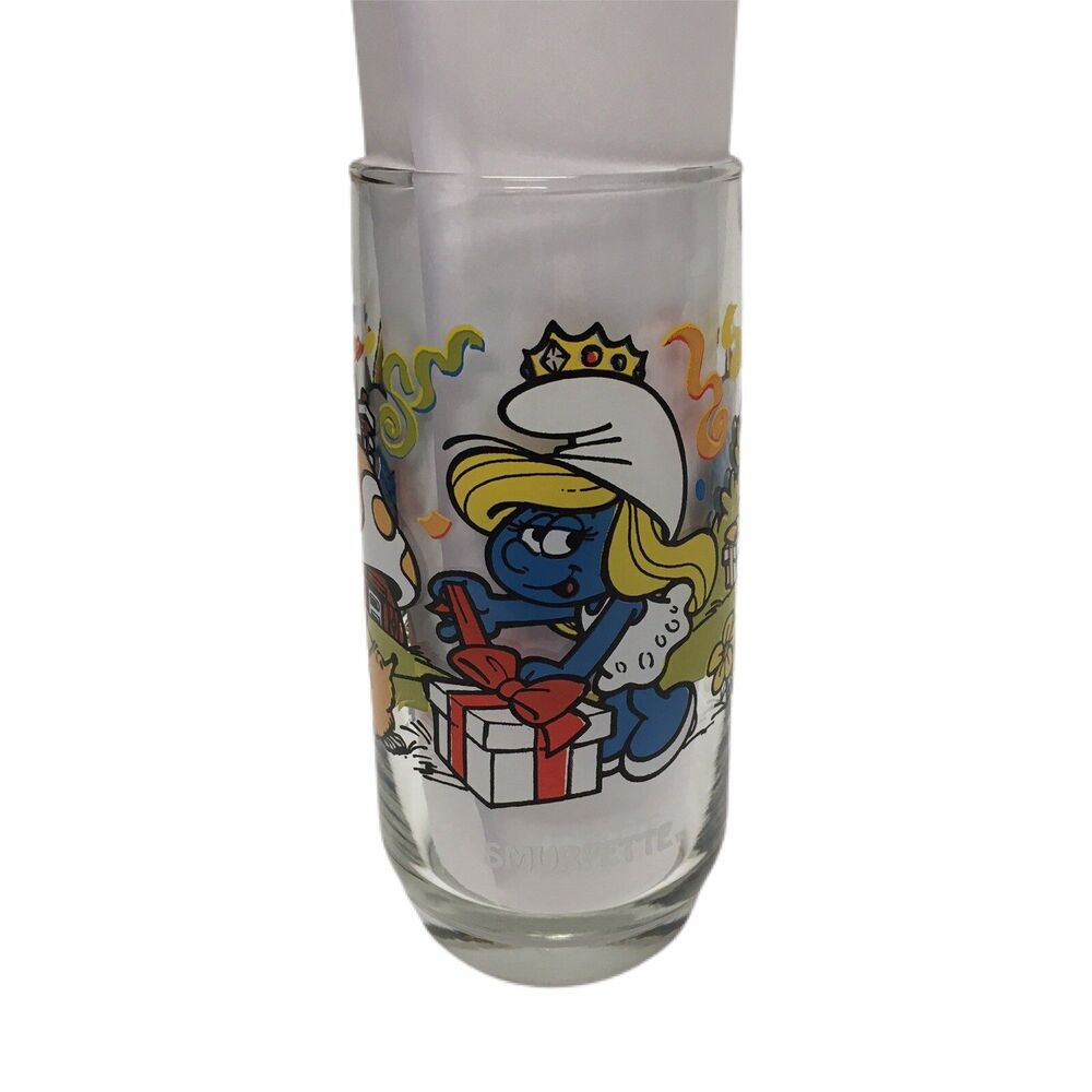 Vintage Peyo 1983 Smurfs SMURFETTE Drinking Glass Wallace Berrie & Co.